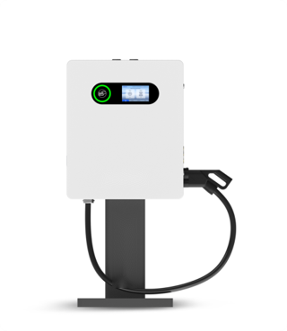 Compact single-connector low-power DC charging pile without supplier branding